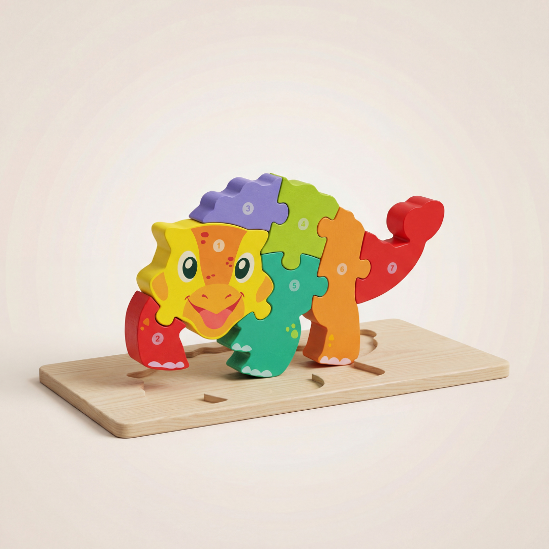 Montessori 3D Dino Puzzle Kids Dinosaur Building Toy STEM Learning Puz ...