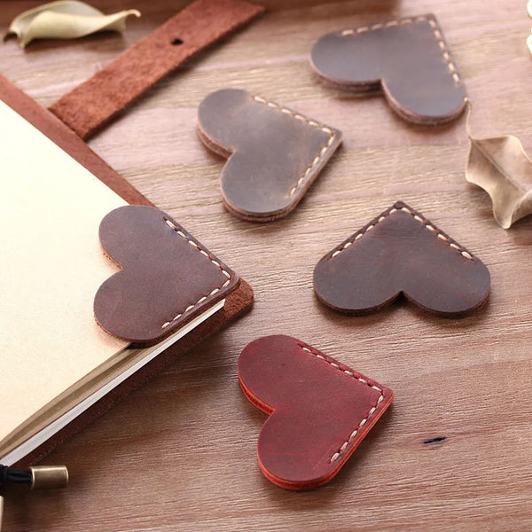 Personalized Premium Leather Heart Bookmark