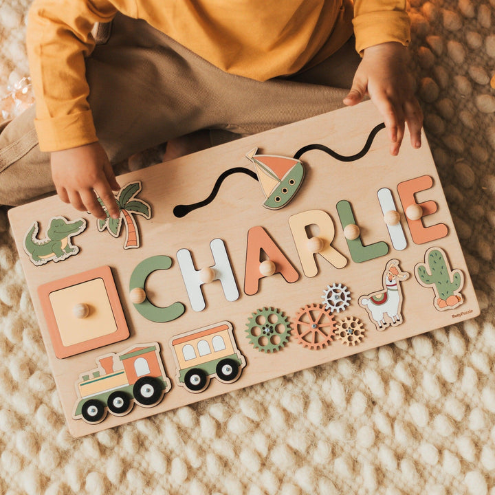 Customised Name Puzzle, First Birthday Gifts, Personalised Montessori Toys - Customized Toy