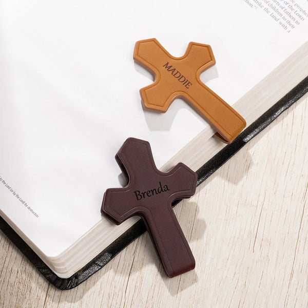 Personalized Engraved Name Cross PU Leather Magnetic