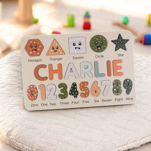 Personalized Wooden Name Puzzle - Coastal Capital Number Puzzles