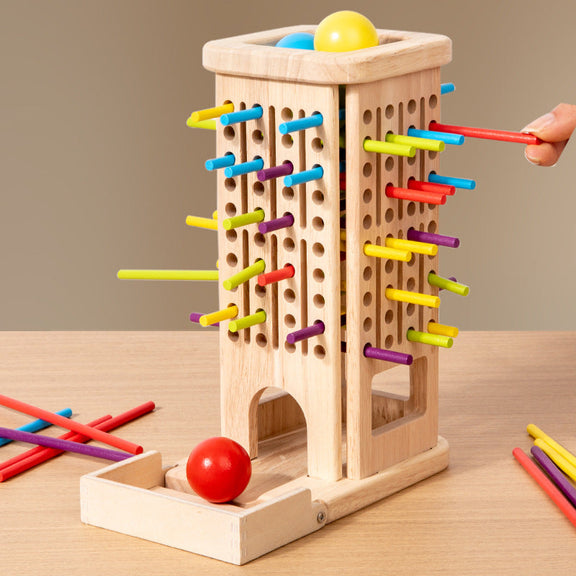 Montessori Stick & Stack Tower Game Kids Balance Strategy Game Fine Mo ...