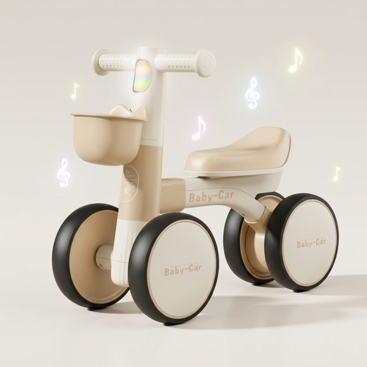 Baby Ride On Bike with Music and Lights Toddler Balance Bike Ride On T ...