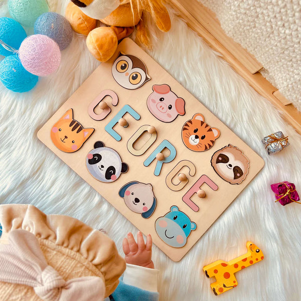Personalized Wooden Name Puzzle - Custom Elements