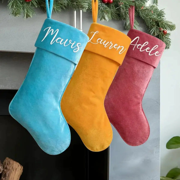 Personalized Name velvet Christmas Stocking,Christmas Gift Bag