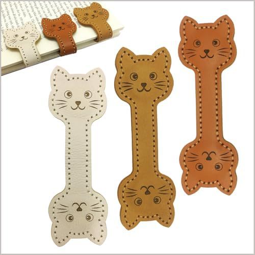 Magnetic Pu Leather Cat Shaped Bookmark