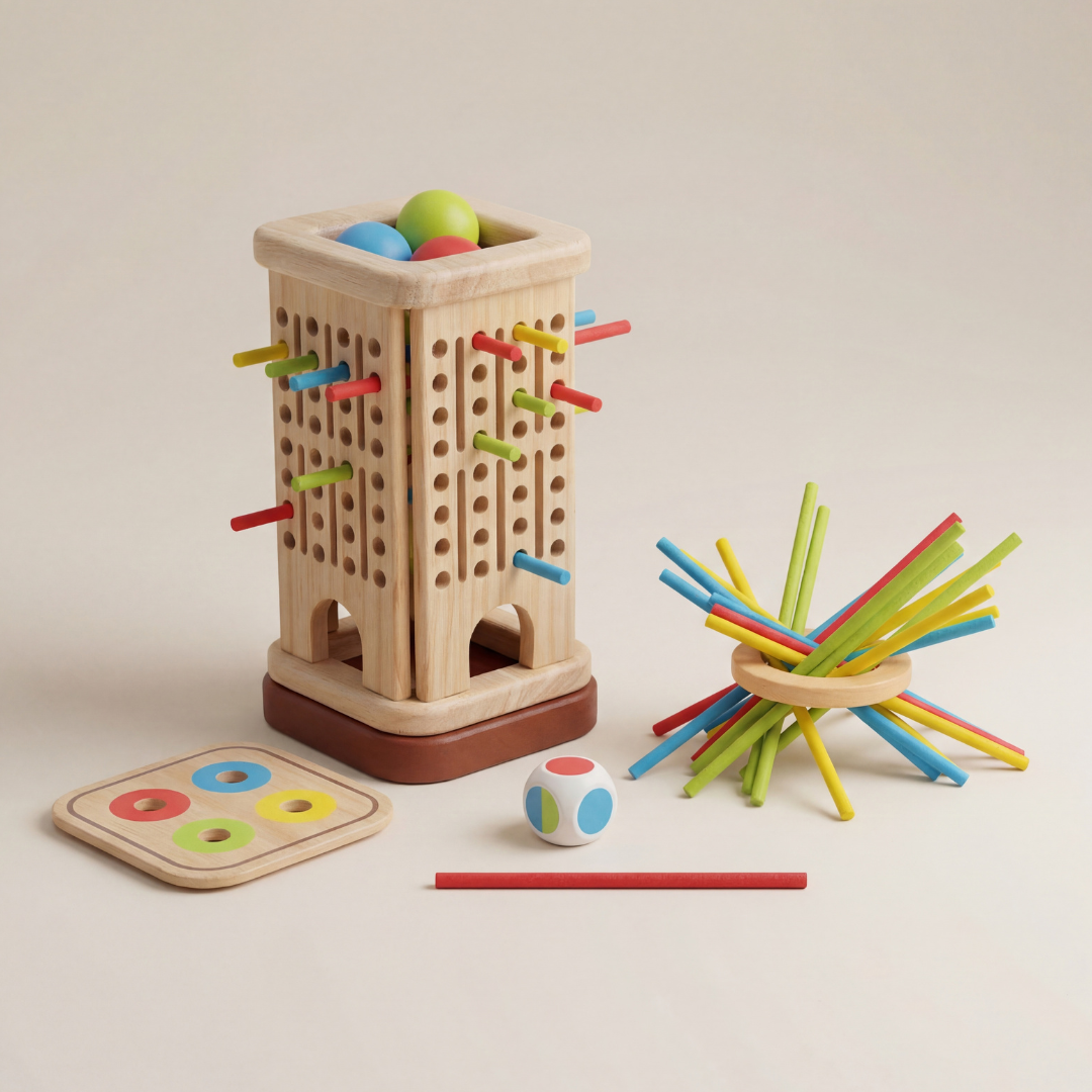 Montessori Stick & Stack Tower Game Kids Balance Strategy Game Fine Mo ...