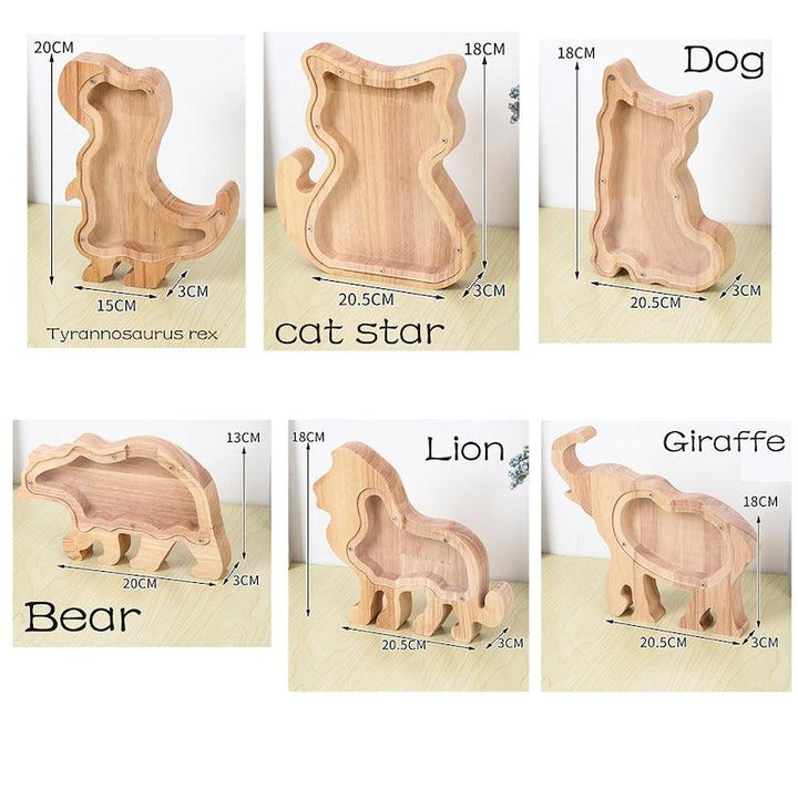 Personalized DIY Custom Wooden Animal Bank - Customized Toy