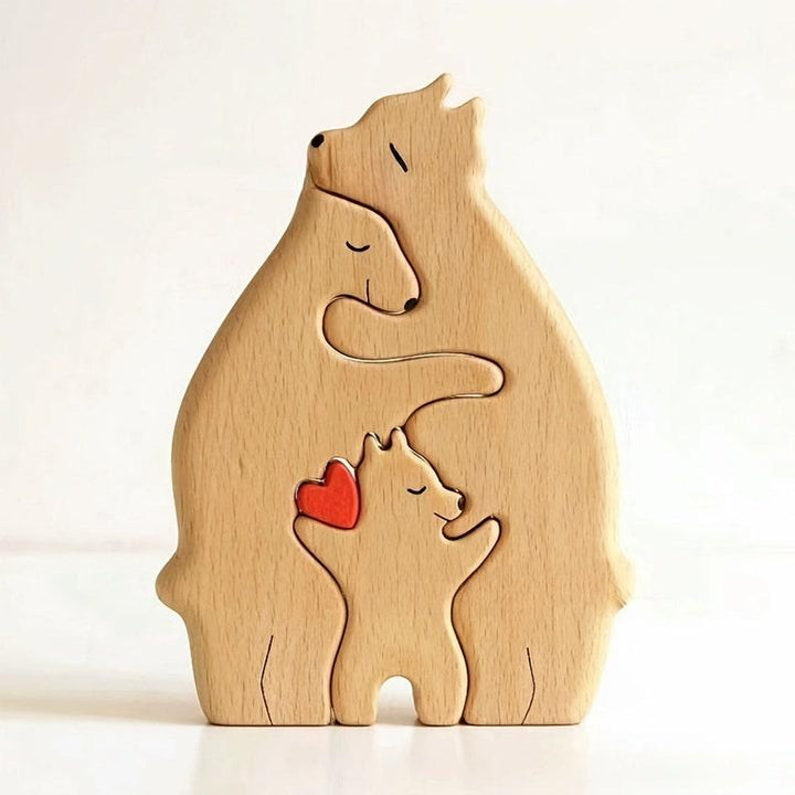 Personalized DIY Custom Wooden Bear Family Puzzle - Customized Toy