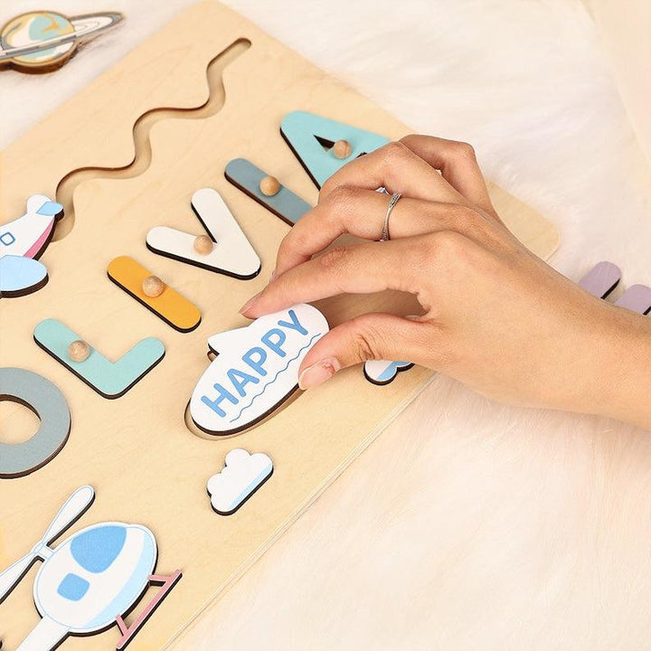 Customised Name Puzzle Airplane, First Birthday Gift, Personalised Montessori Toys - Customized Toy