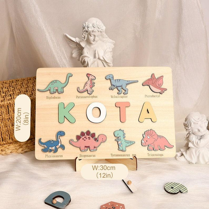 Custom Name Puzzle Dinosaur,First Birthday Gift, Personalized Montessori Toys - Customized Toy