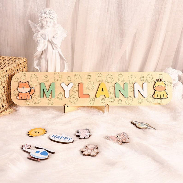 Custom Name Long Puzzle Animal Collection, First Birthday Gift, Personalised Montessori Toys - Customized Toy