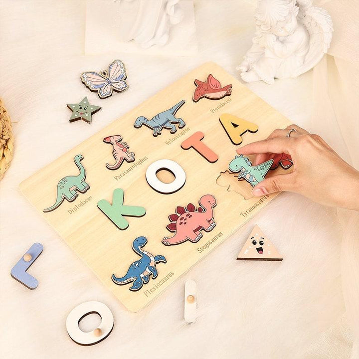 Custom Name Puzzle Dinosaur,First Birthday Gift, Personalized Montessori Toys - Customized Toy