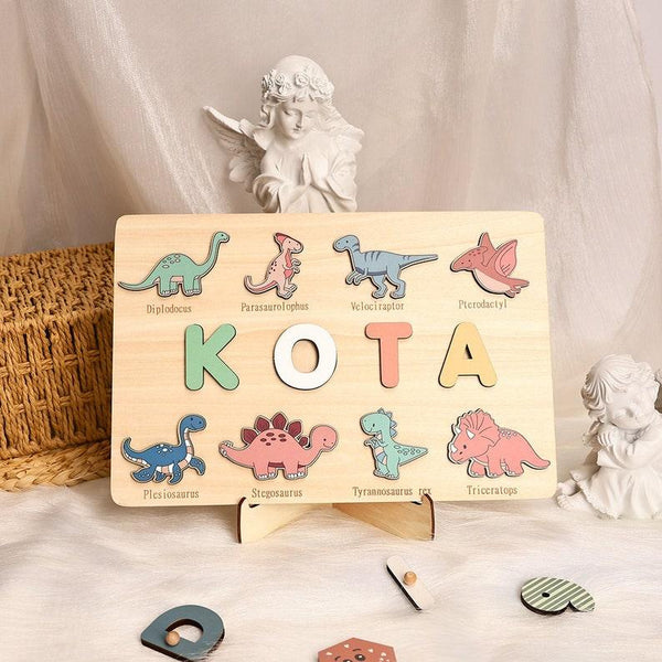 Custom Name Puzzle Dinosaur,First Birthday Gift, Personalized Montessori Toys - Customized Toy