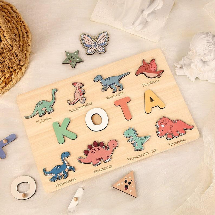 Custom Name Puzzle Dinosaur,First Birthday Gift, Personalized Montessori Toys - Customized Toy