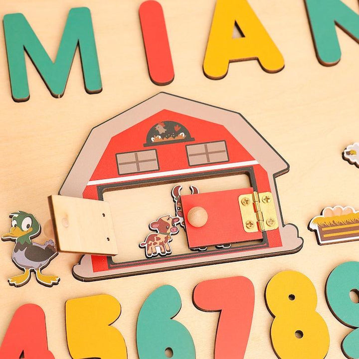 Custom Name Puzzle Farm, First Birthday Gift, Personalised Montessori Toys - Customized Toy