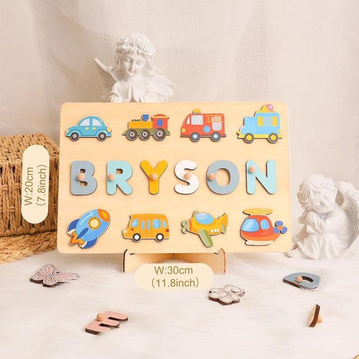 Custom Name Puzzle Transport, First Birthday Gift, Personalised Montessori Toys - Customized Toy