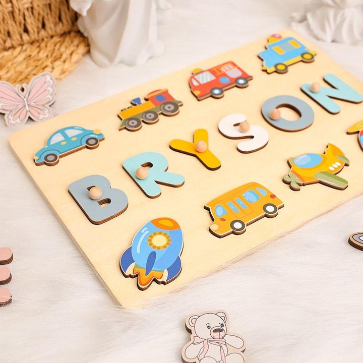 Custom Name Puzzle Transport, First Birthday Gift, Personalised Montessori Toys - Customized Toy