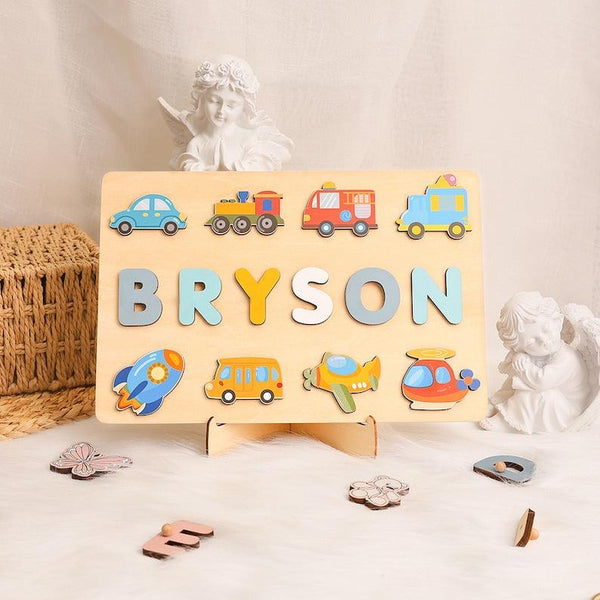 Custom Name Puzzle Transport, First Birthday Gift, Personalised Montessori Toys - Customized Toy