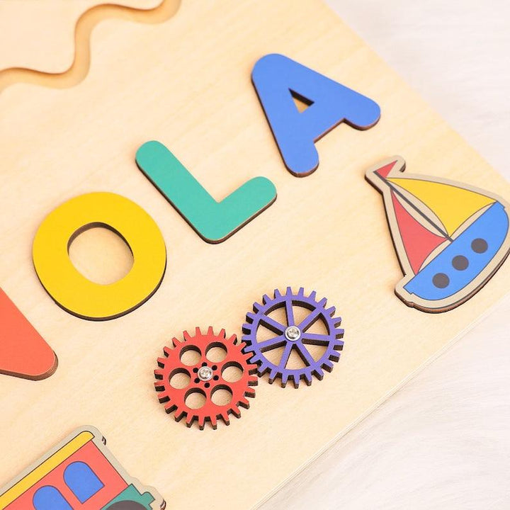 Customised Name Puzzle Transport, First Birthday Gift, Personalised Montessori Toys - Customized Toy