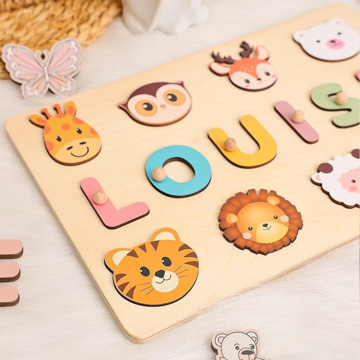 Custom Name Puzzle Animal Collection, First Birthday Gift, Personalised Montessori Toys - Customized Toy