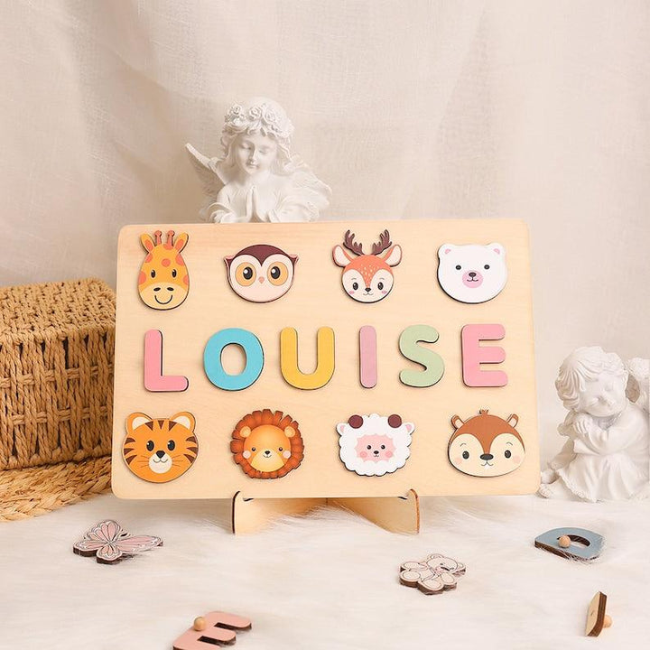 Custom Name Puzzle Animal Collection, First Birthday Gift, Personalised Montessori Toys - Customized Toy