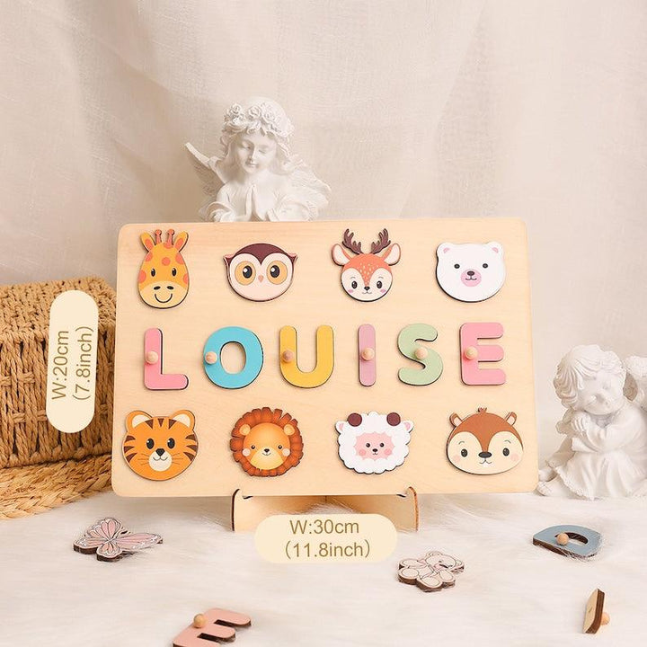 Custom Name Puzzle Animal Collection, First Birthday Gift, Personalised Montessori Toys - Customized Toy