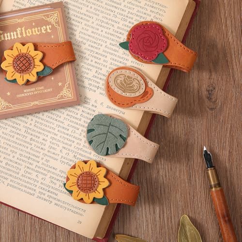 Vintage Magnetic PU Leather Bookmarks - 2PCS