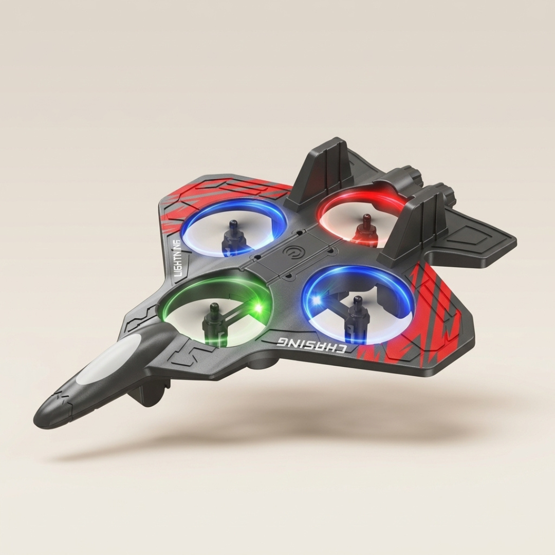 LED Foam Drone for Kids Remote Control Flying Toy Plane Beginner RC Ai ...