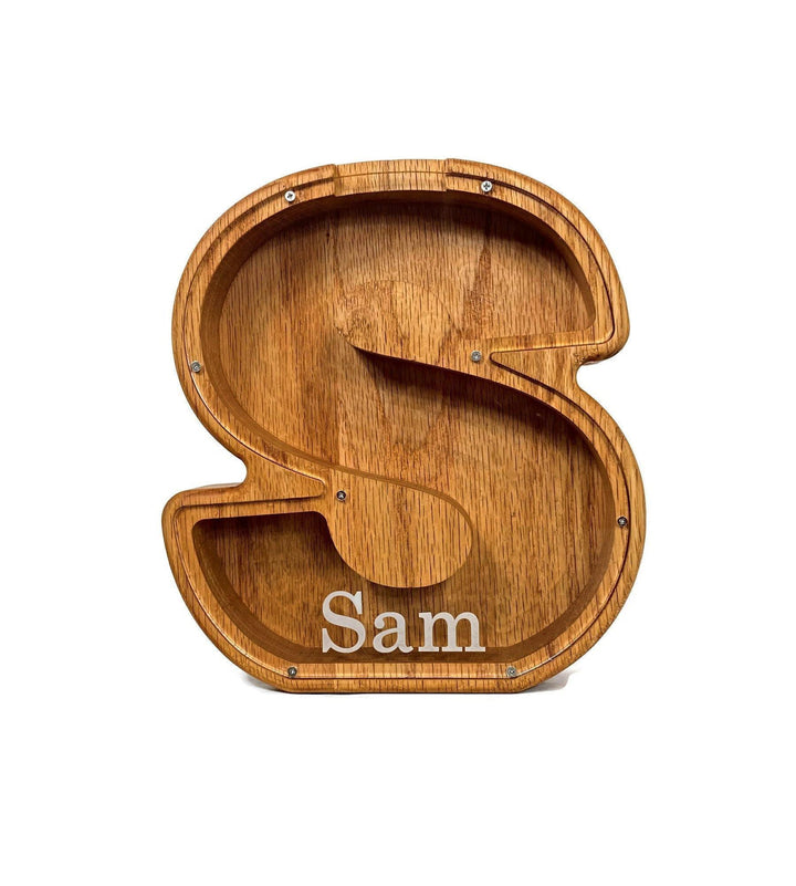 Personalized DIY Custom Wooden Letters Coin Bank - Customized Toy