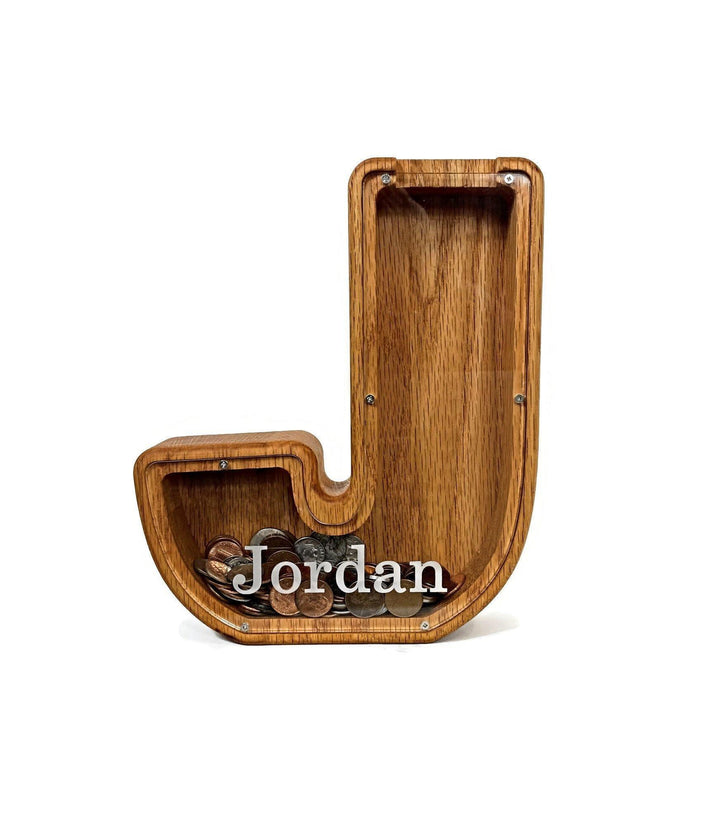 Personalized DIY Custom Wooden Letters Coin Bank - Customized Toy