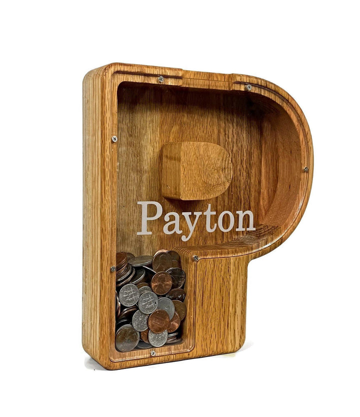 Personalized DIY Custom Wooden Letters Coin Bank - Customized Toy