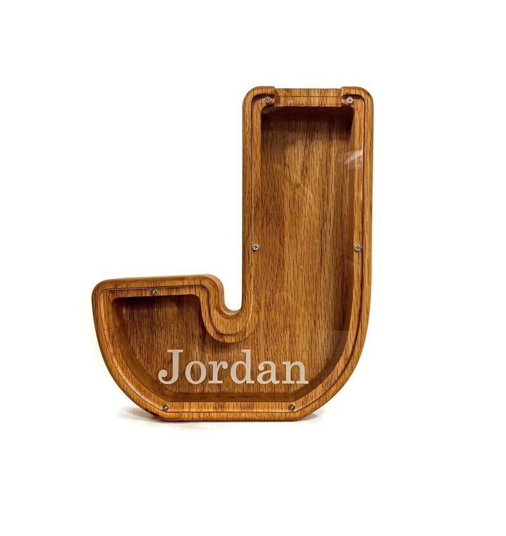 Personalized DIY Custom Wooden Letters Coin Bank - Customized Toy