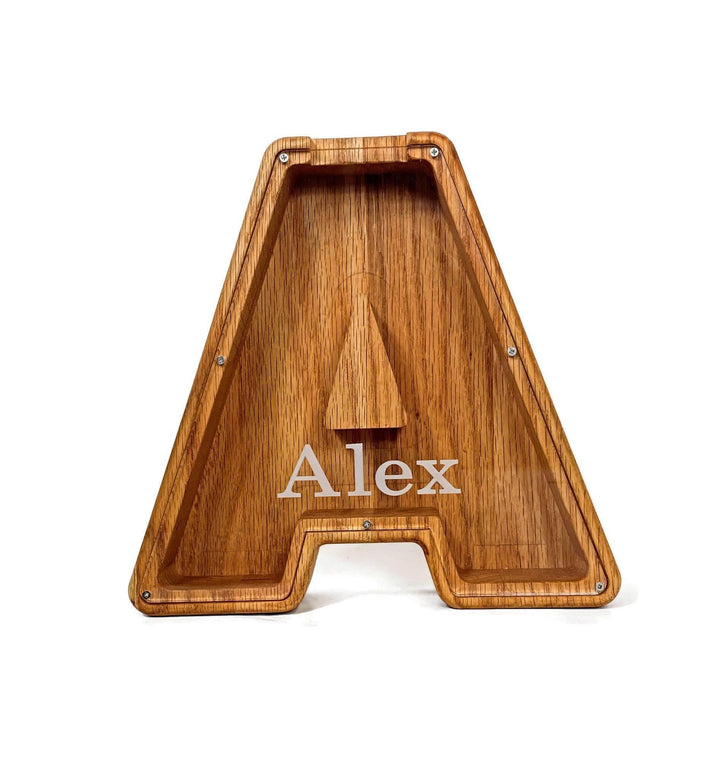 Personalized DIY Custom Wooden Letters Coin Bank - Customized Toy