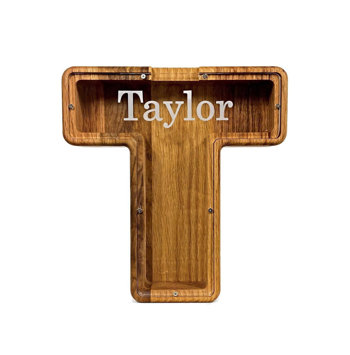 Personalized DIY Custom Wooden Letters Coin Bank - Customized Toy