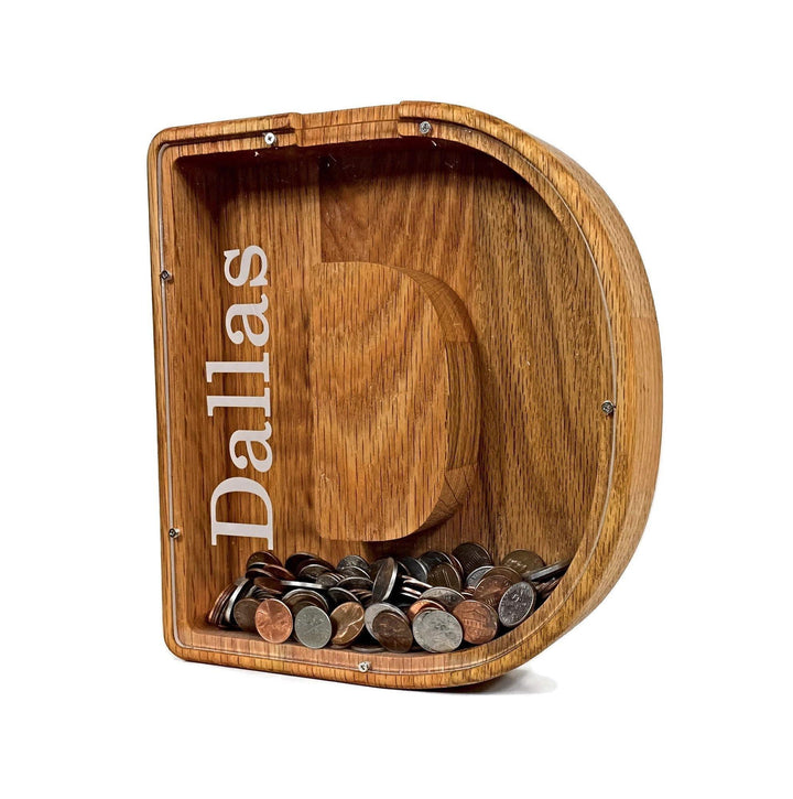 Personalized DIY Custom Wooden Letters Coin Bank - Customized Toy