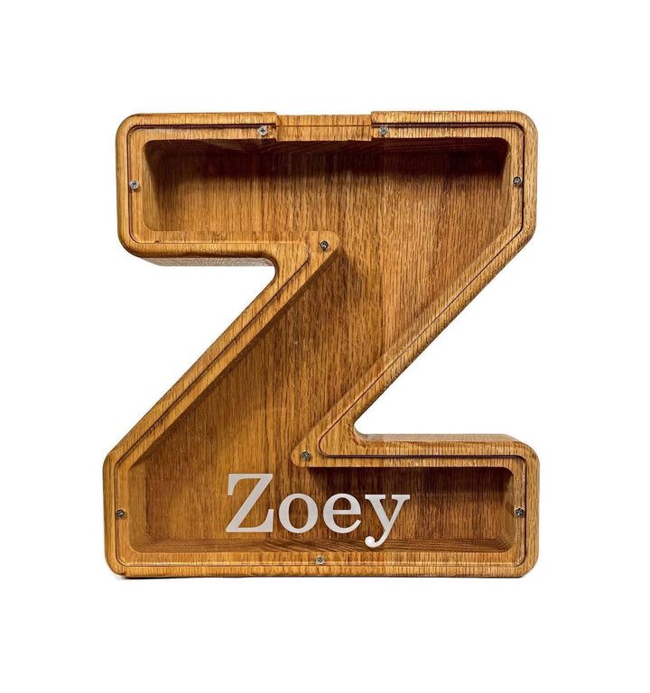 Personalized DIY Custom Wooden Letters Coin Bank - Customized Toy