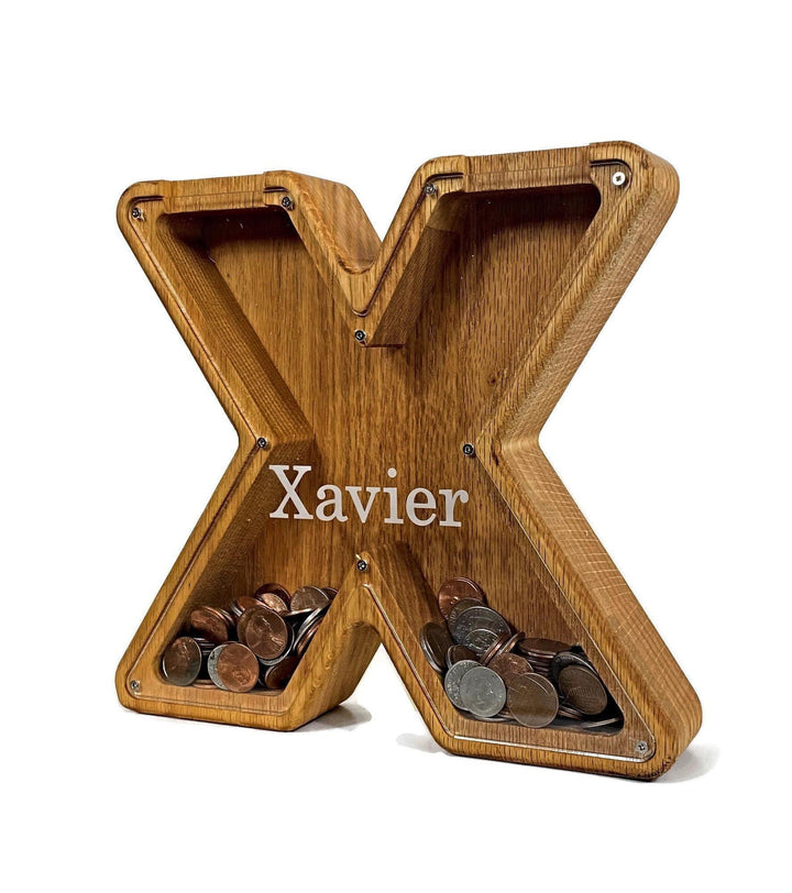 Personalized DIY Custom Wooden Letters Coin Bank - Customized Toy