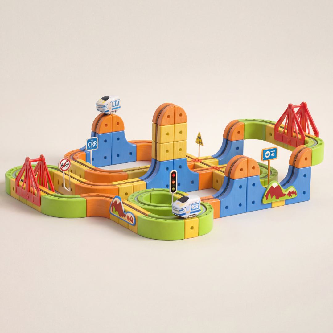 Infinity Racer Track Infinity Racer Magnetic Train Track Toy Self Driving Car STEM Building ...